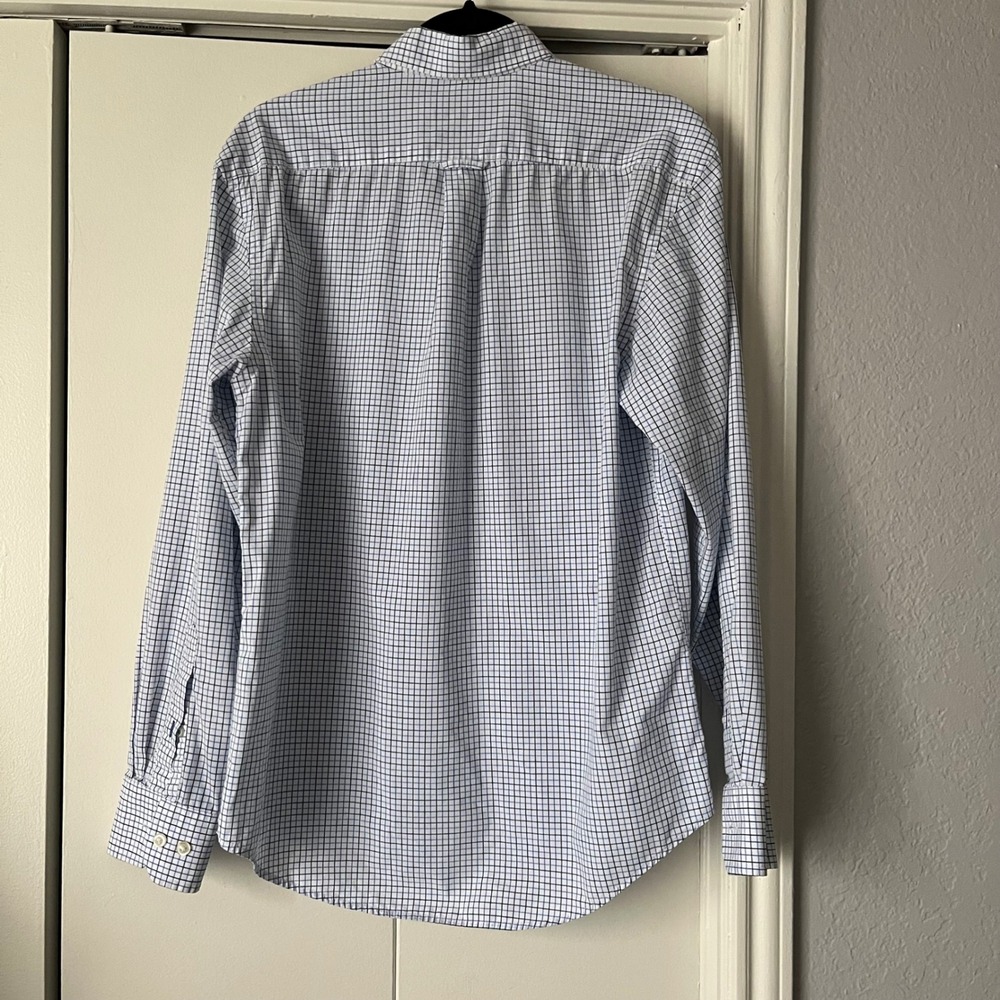 IZOD Premium Essentials Blue Checkered Button Down Shirt‎ Mens Size S - Picture 2 of 6